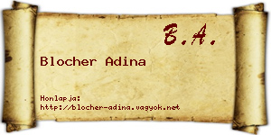 Blocher Adina névjegykártya